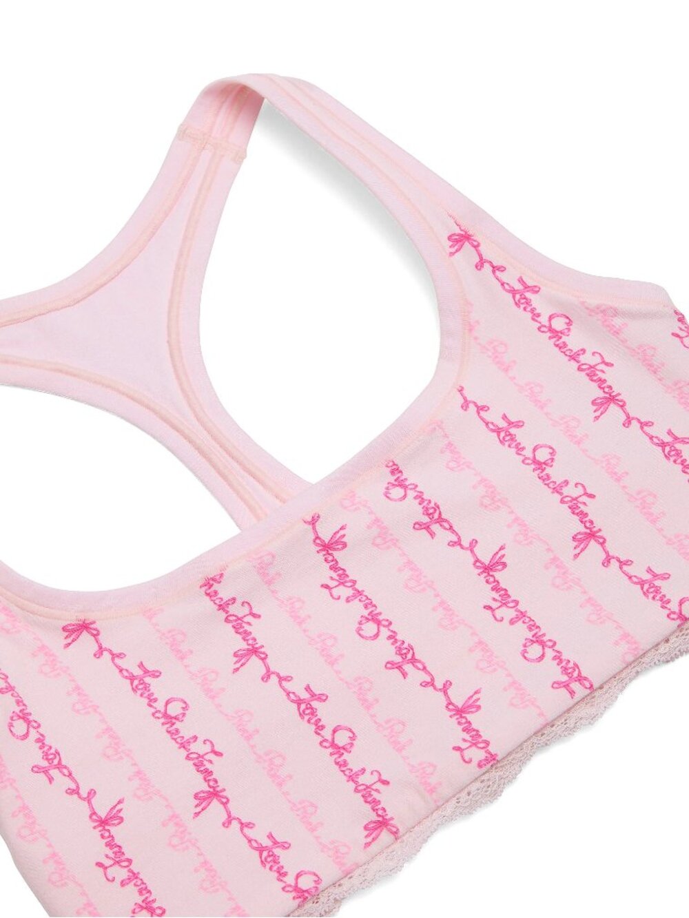 PINK x LoveShackFancy Cotton Racerback Bralette LARGE fits 36C, 36D, 38B, 38C - Picture 6 of 13